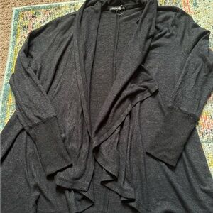 Women's Black Open Front Sweater